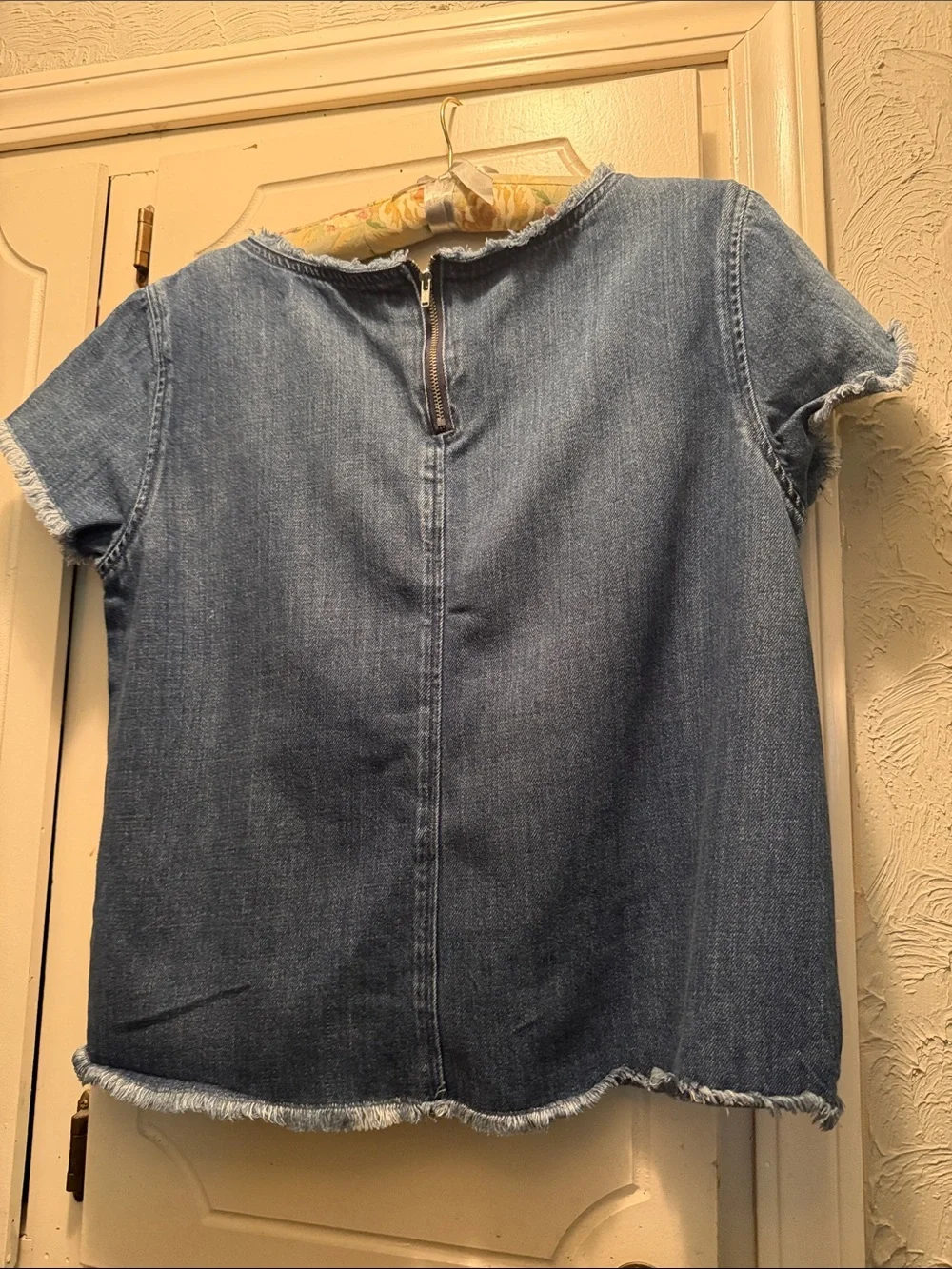 Chelsea & Violet Light Blue Denim Short Sleeve Top